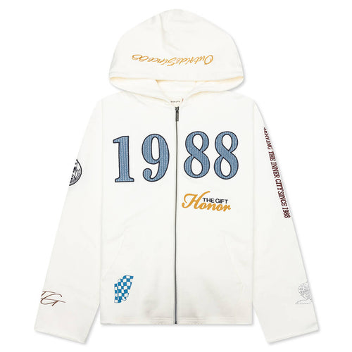 1988 Full Zip Hoodie - White