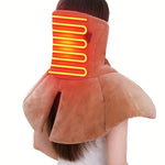 USB Heated Neck Massage Pad with 3-Level Temperature Control(Brown)