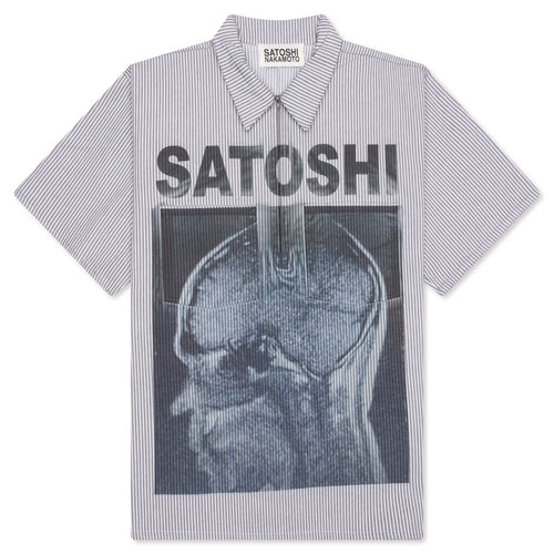 A Lot on My Mind Oversized Workshirt - Grey Stripes