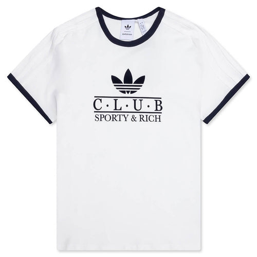 Women's Adidas x Sporty & Rich T-Shirt - Core White/Night Navy