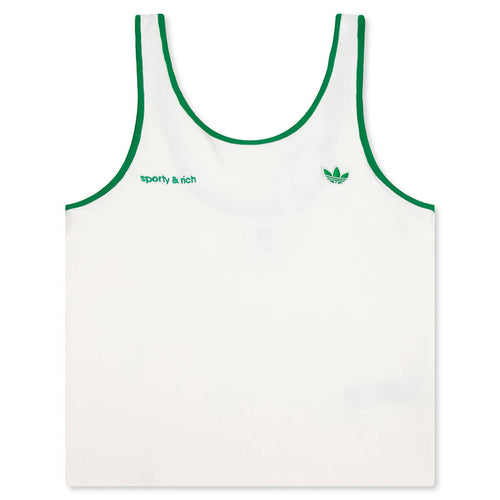 Women's Adidas x Sporty & Rich Tank Top - Off White/Green