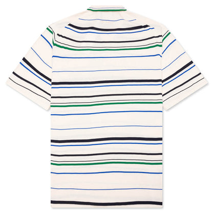 Adidas x Wales Bonner Knit Polo - Wonder White/Green/Blue Bird