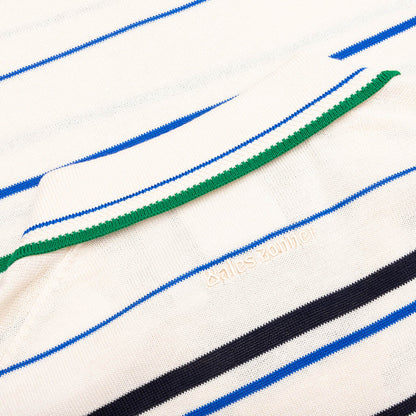Adidas x Wales Bonner Knit Polo - Wonder White/Green/Blue Bird