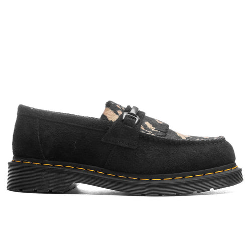 Adrian Snaffle - Black Napped Suede/Beige Contrast Hair On