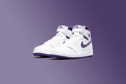 Women's Air Jordan 1 Retro Hi - White/Court Purple