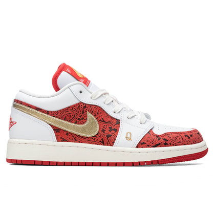 Air Jordan 1 Low SE (GS) - White/Metallic Gold/University Red