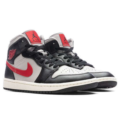 Women's Air Jordan 1 Mid - Black/Gym Red/College Grey