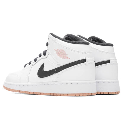 Air Jordan 1 Mid (GS) - White/Anthracite