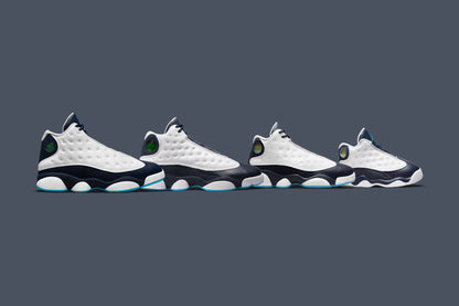 Air Jordan 13 Retro (GS) 'Obsidian' - White/Dark Powder Blue