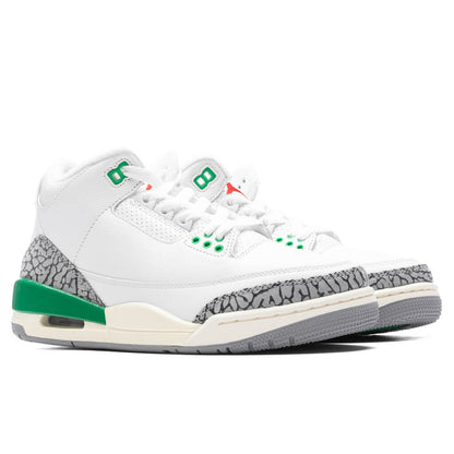 Women's Air Jordan 3 Retro - White/Varsity Red/Lucky Green