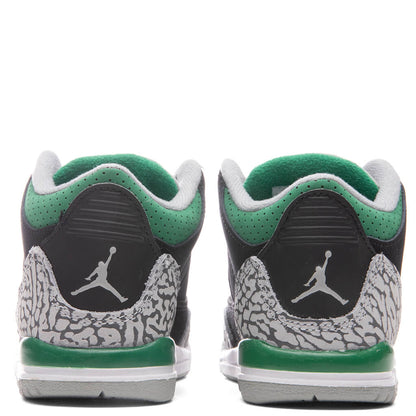 Air Jordan 3 Retro (PS) "Pine Green" - Black/Pine Green/Silver