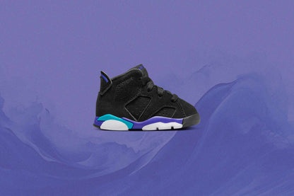Air Jordan 6 Retro (TD) 'Aqua' - Black/Bright Concord/Aquatone