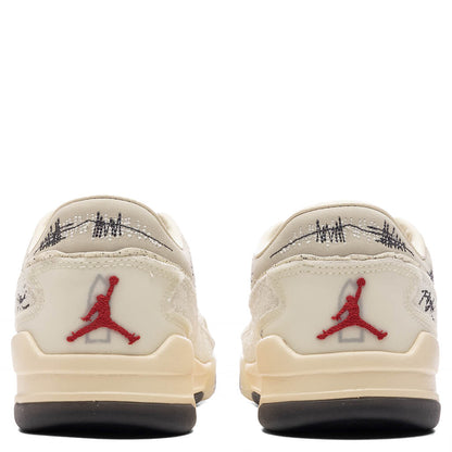 Air Jordan x Téla Women's Flight Court SP 'Crèpe' - Coconut Milk/Varsity Red/Muslin