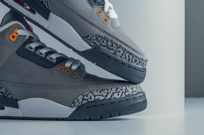 Air Jordan 3 Retro (GS) "Cool Grey" - Silver/Sport Red