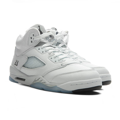 Air Jordan 5 Retro 'White Metallic' (GS) - White/Black/Metallic Silver