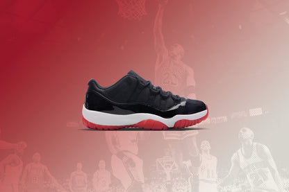 Air Jordan 11 Retro Low 'Bred' (GS) - Black/Varsity Red/White
