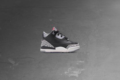 Air Jordan 3 Retro (TD) 'Black Cement' - Black/Fire Red/Cement Grey/Summit White