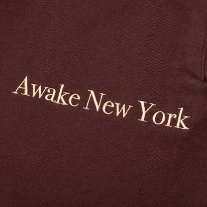 Awake Classic Outline Logo Paneled Embroidered Sweatpants - Brown