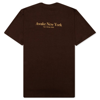 Awake Classic Outline Logo S/S Tee - Brown