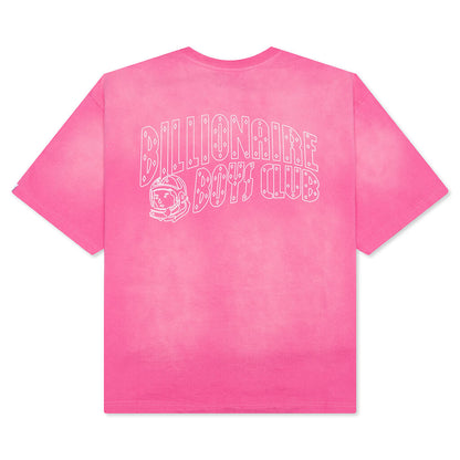 BB Faded Helmet S/S Crop Fit Knit - Carmine Rose