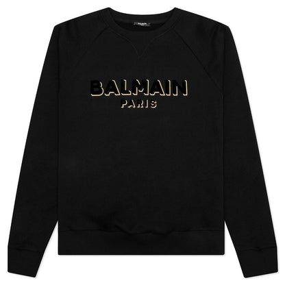 Flock & Foil Sweatshirt - Black/Gold