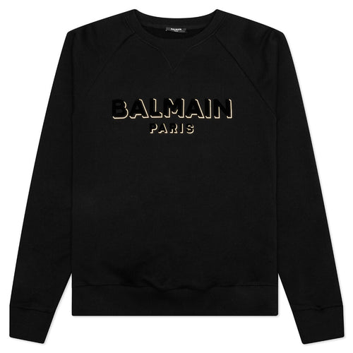 Flock & Foil Sweatshirt - Black/Gold