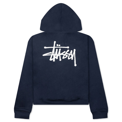 Basic Stussy Zip Hoodie - Navy