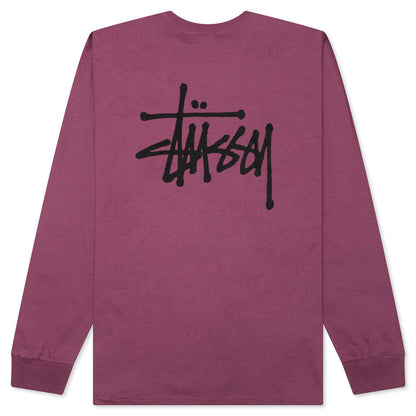 Basic Stussy L/S Tee - Berry