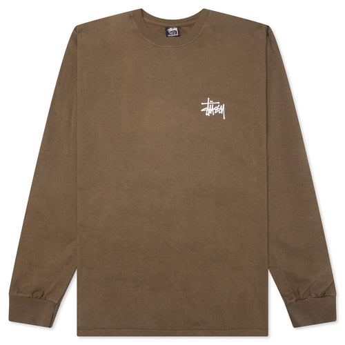 Basic Stussy Pig. Dyed L/S Tee - Brown