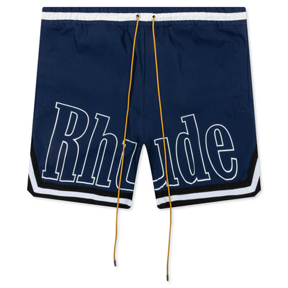 Basketball Logo Swim Short - Blue/Black/White