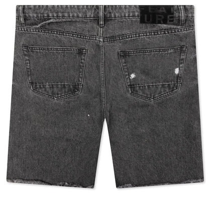 Berry Wide Denim Short - Vintage Black