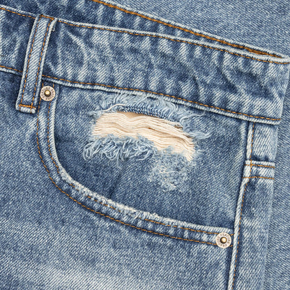 Berry Wide Denim Short - Vintage Med Blue