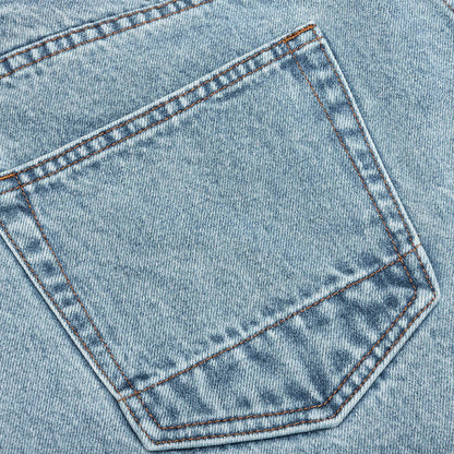 Berry Wide Denim Short - Washed Medium Blue