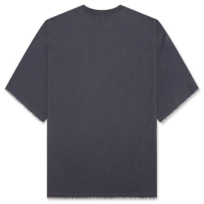 Blanket Stitch Vintage Tee - Sun Faded Grey