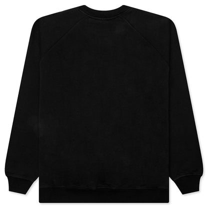 Blob Logo Crew Neck Sweatshirt - Washed Black