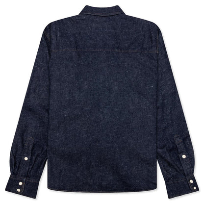 Boxy Western Denim L/S Shirt - Dark Denim
