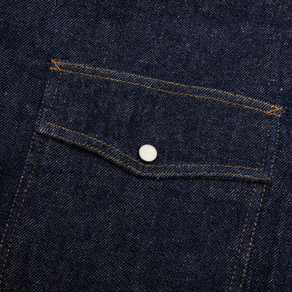 Boxy Western Denim L/S Shirt - Dark Denim