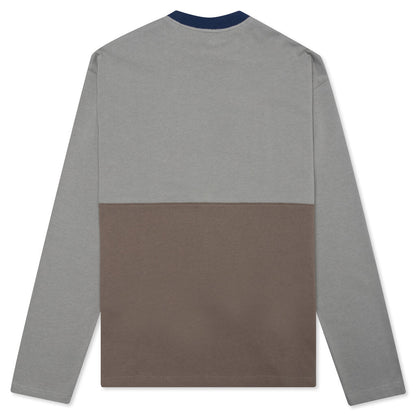 Embroidered L/S Football Shirt - Grey