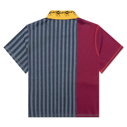 Jacquard Collar Paneled Polo - Multi