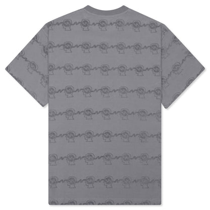 Running Head Textured Stripe S/S Shirt - Washed Blue Grey