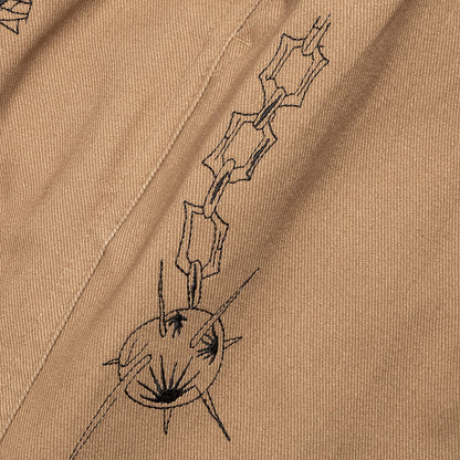 Whips And Chains Wide Leg Pleated Pants - Khaki