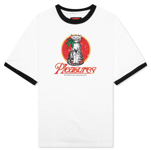 Cat Heavyweight Ringer T-Shirt - White