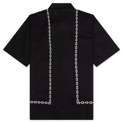 Chain Button Up Shirt - Black