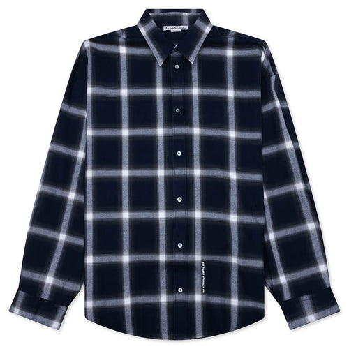 Check Button-up Shirt - Navy/Multi