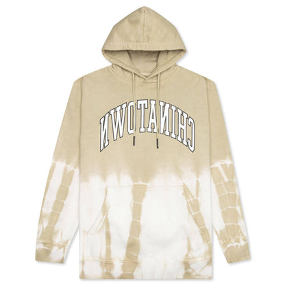 Chinatown Reverse Arc Tie-Dye Hoodie - Tan
