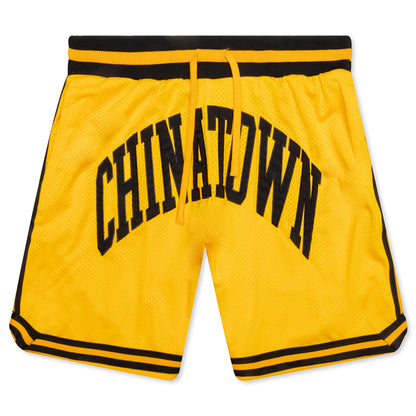 Chinatown Smiley Basketball Shorts - Yellow
