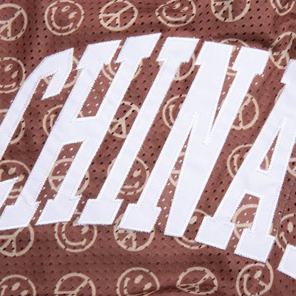 Chinatown Smiley Cabana Basketball Shorts - Brown