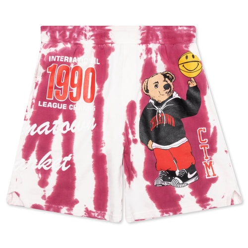 Chinatown Smiley Champions Varsity Bear Sweatshorts - Red