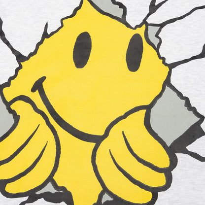 Chinatown Smiley Dry Wall Breaker Crewneck - Ash Grey
