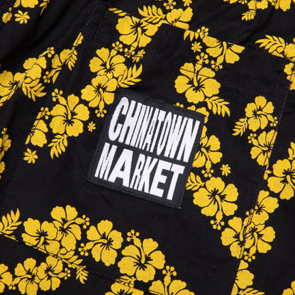 Chinatown Smiley Floral Shorts - Black